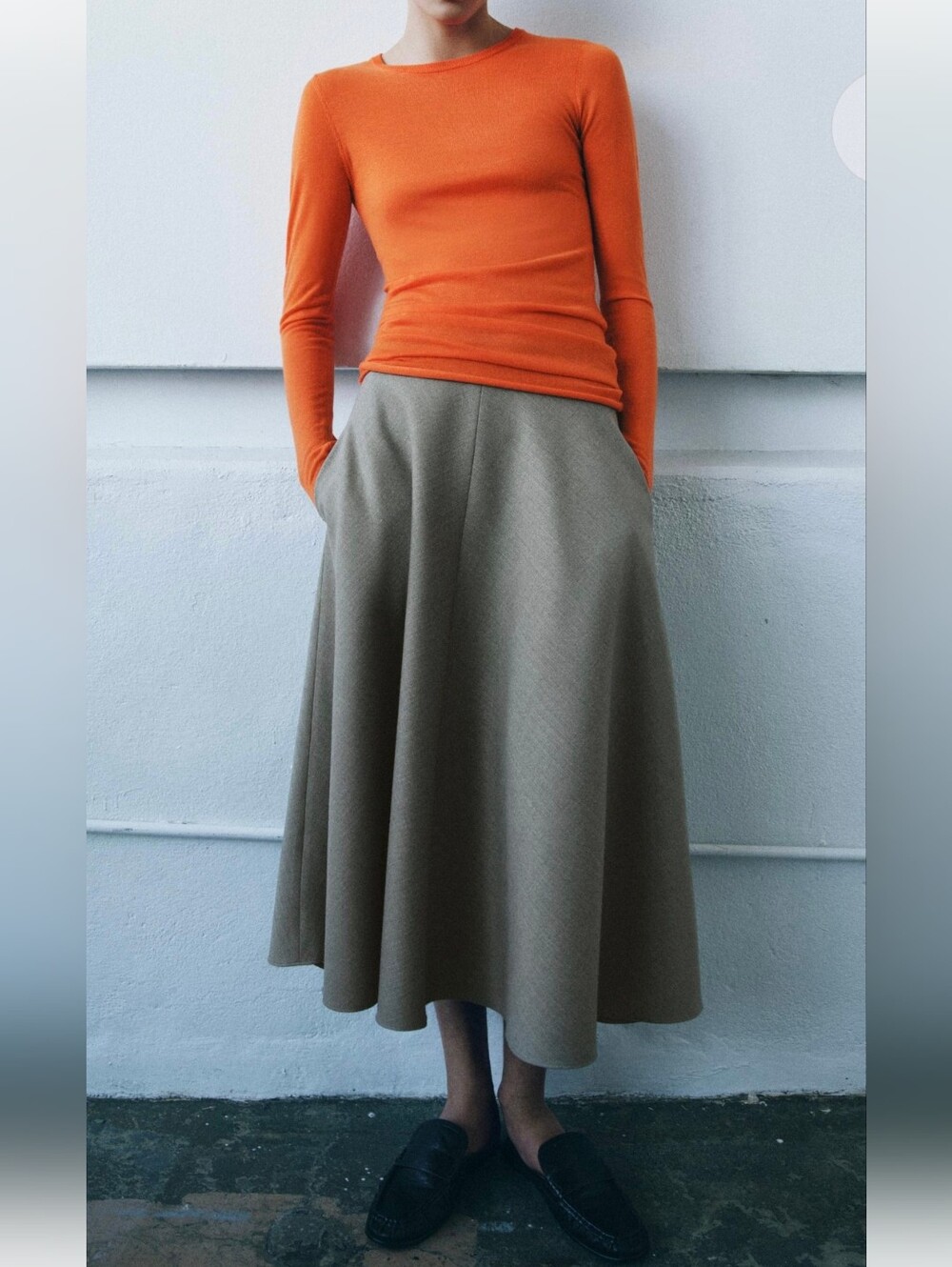 ZARA HERRINGBONE CAPE SKIRT (M) - Picture 3 of 5